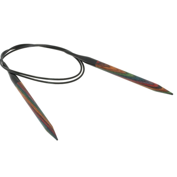 Rundstricknadel Design-Holz Multicolor St. 7,0/ 80cm - von Lana Grossa
