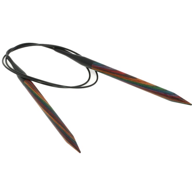 Rundstricknadel Design-Holz Multicolor St. 8,0/ 80cm - von Lana Grossa