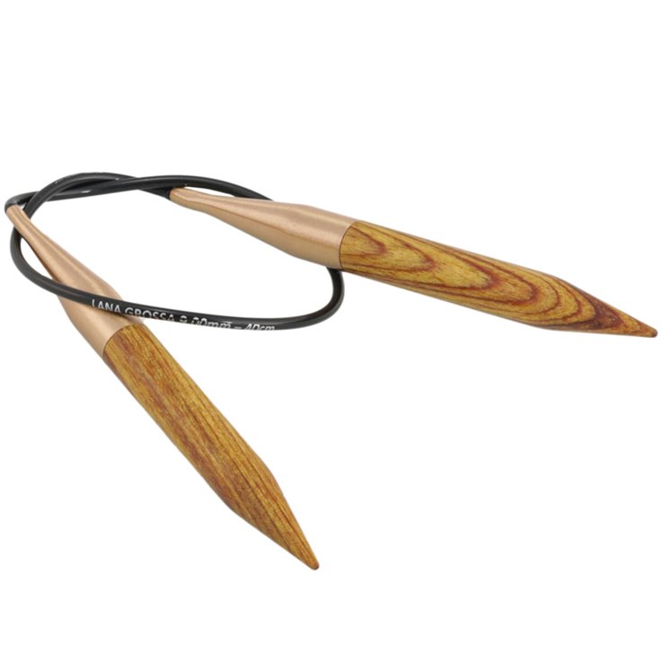 Rundstricknadel Design-Holz Signal St. 9,0/ 40cm - von Lana Grossa